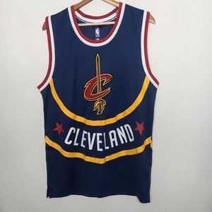 Cleveland Cavaliers NBA U Medium Basketball Jersey Blue Stars NEW w Flaw READ